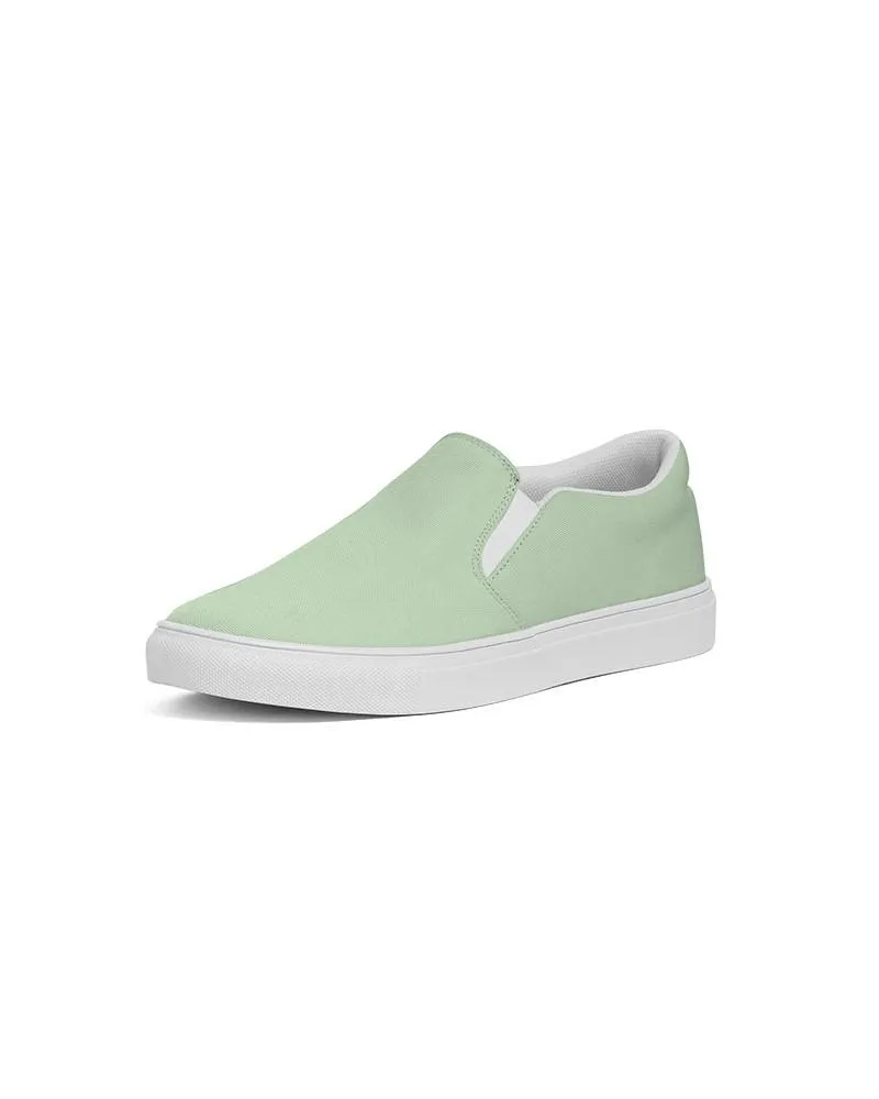 Pale Pastel Green Slip-On Canvas Sneakers | Men's | Bright Pale Pastel Green | C22M0Y30K0