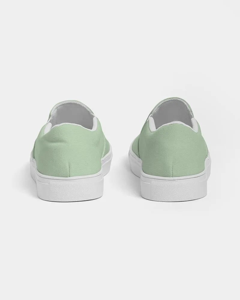 Pale Pastel Green Slip-On Canvas Sneakers | Men's | Bright Pale Pastel Green | C22M0Y30K0