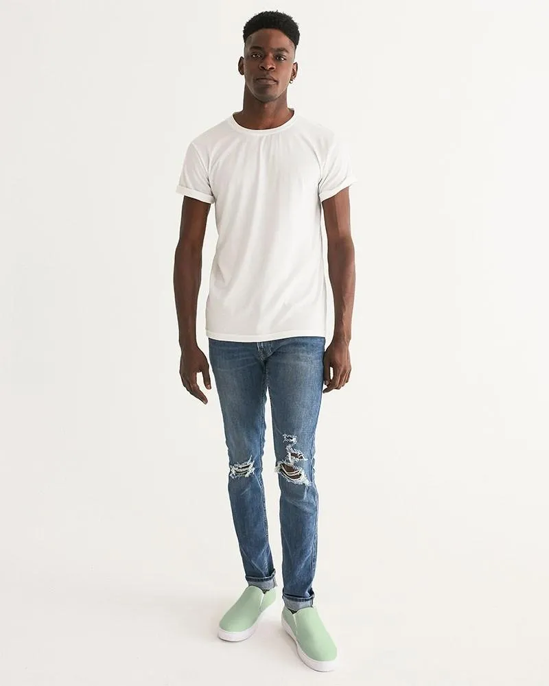 Pale Pastel Green Slip-On Canvas Sneakers | Men's | Bright Pale Pastel Green | C22M0Y30K0