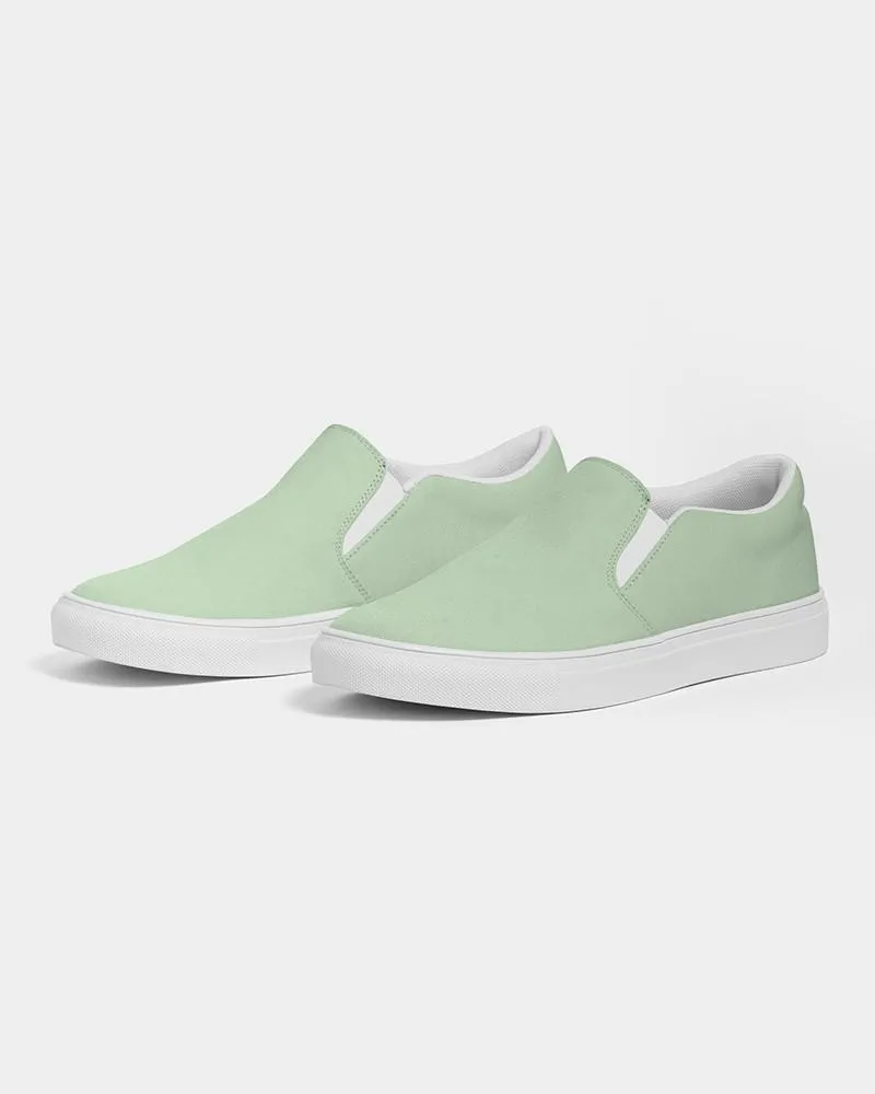 Pale Pastel Green Slip-On Canvas Sneakers | Men's | Bright Pale Pastel Green | C22M0Y30K0
