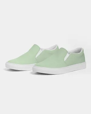 Pale Pastel Green Slip-On Canvas Sneakers | Men's | Bright Pale Pastel Green | C22M0Y30K0