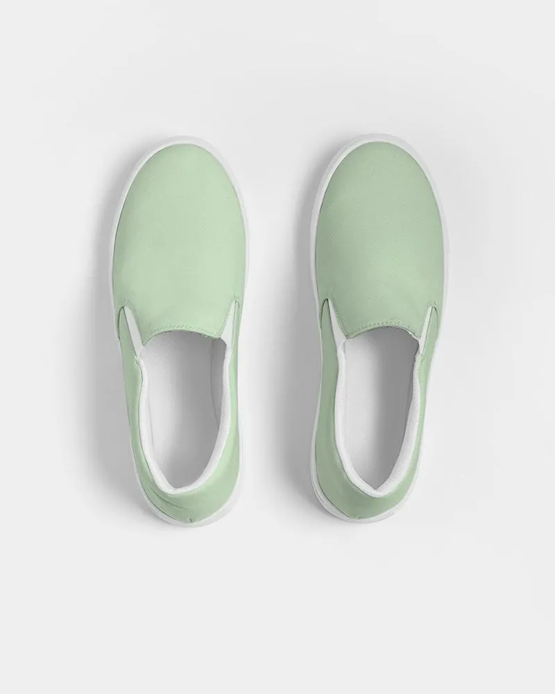 Pale Pastel Green Slip-On Canvas Sneakers | Men's | Bright Pale Pastel Green | C22M0Y30K0