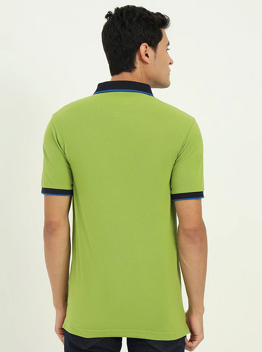 Parrot Green Solid Slim Fit Polo T-Shirt | Greenfibre
