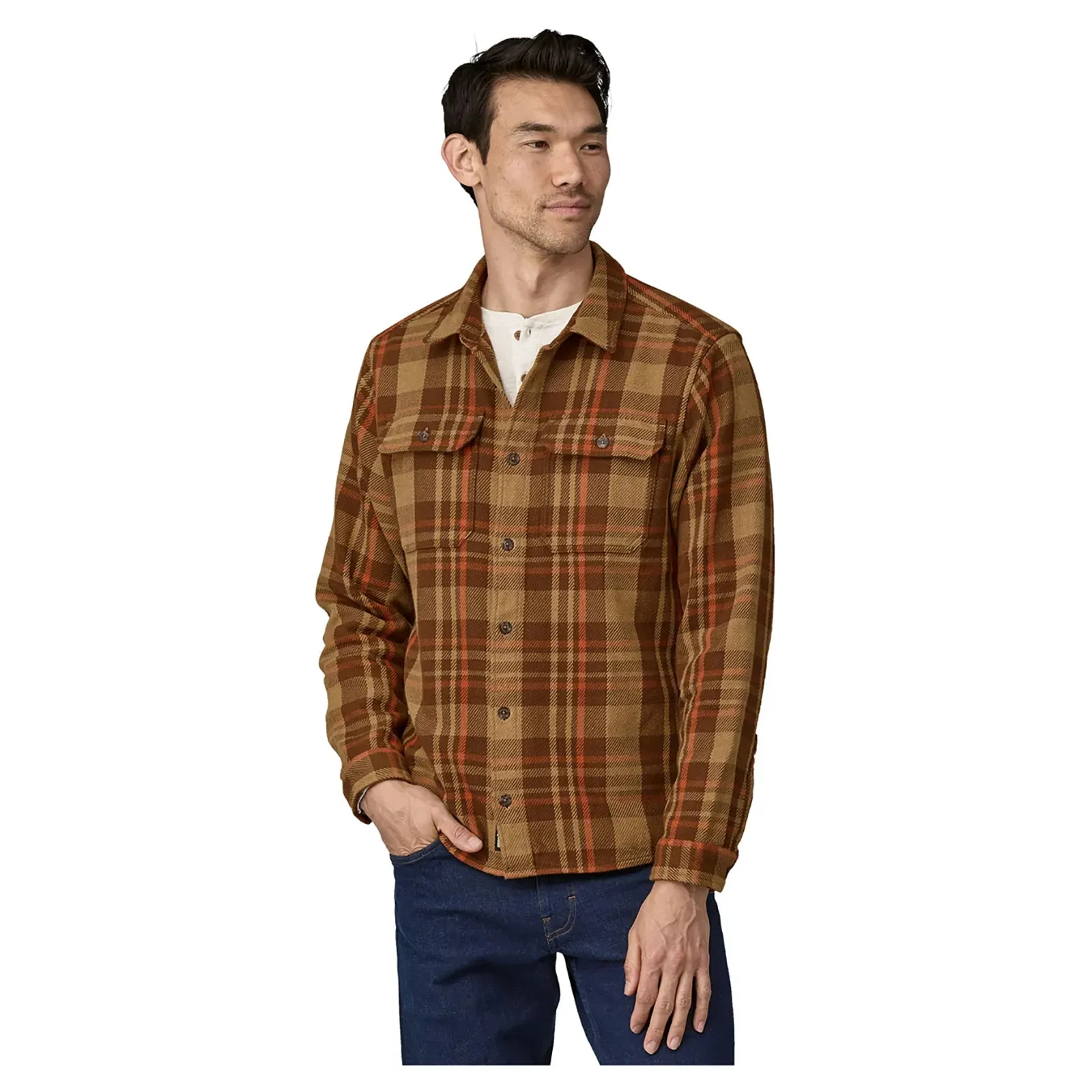 Patagonia Men's Fjord Loft Shirt - Forest/Nest Brown