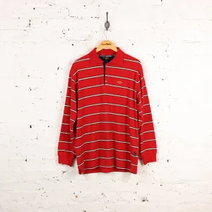 Paul and Shark Yachting Striped 90s Long Sleeve Polo Shirt - Red - XL
