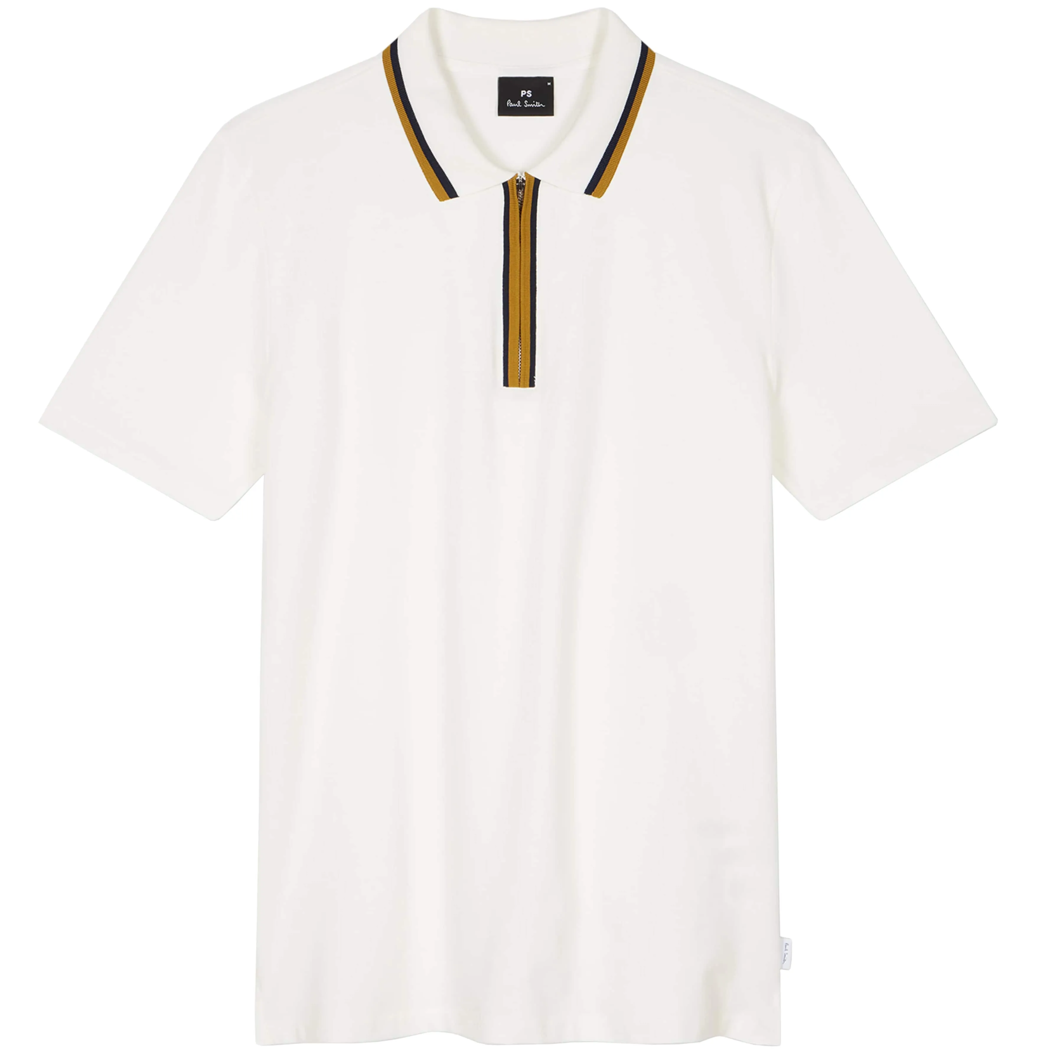 PAUL SMITH CONTRAST TIPPING ZIP-NECK POLO SHIRT