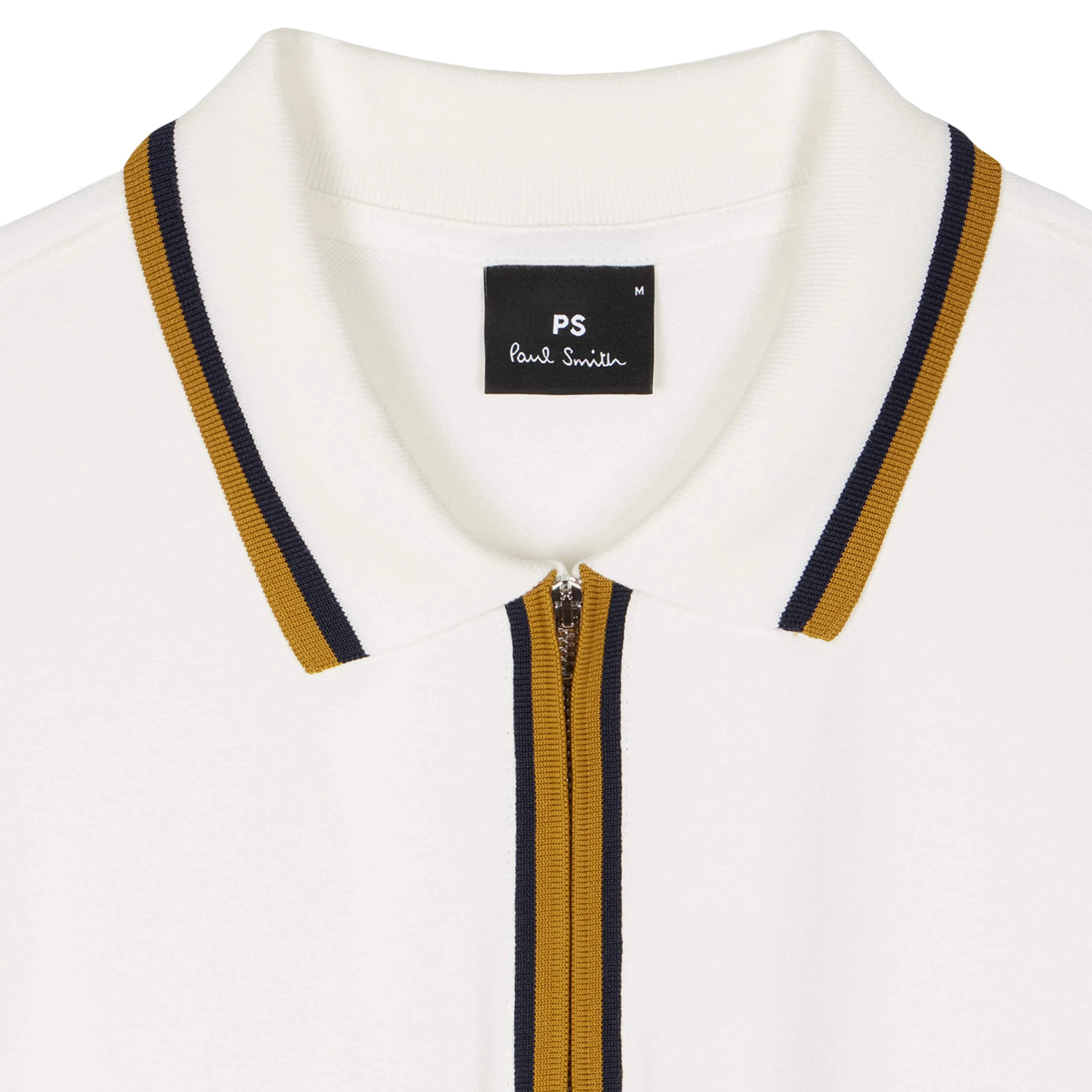 PAUL SMITH CONTRAST TIPPING ZIP-NECK POLO SHIRT