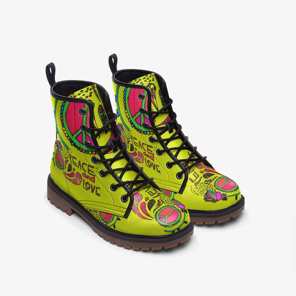 Peace & Love Vegan Combat Boots