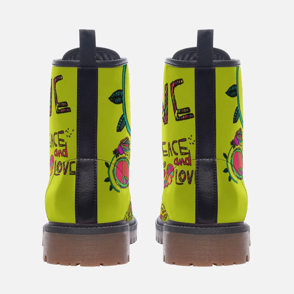 Peace & Love Vegan Combat Boots