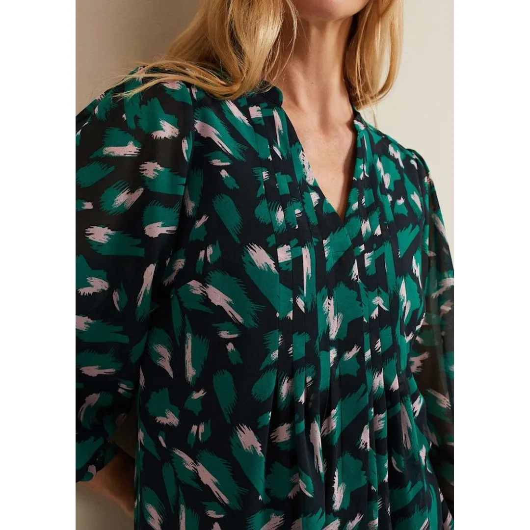 Phase Eight Abstract Penele Dress - Green Multi