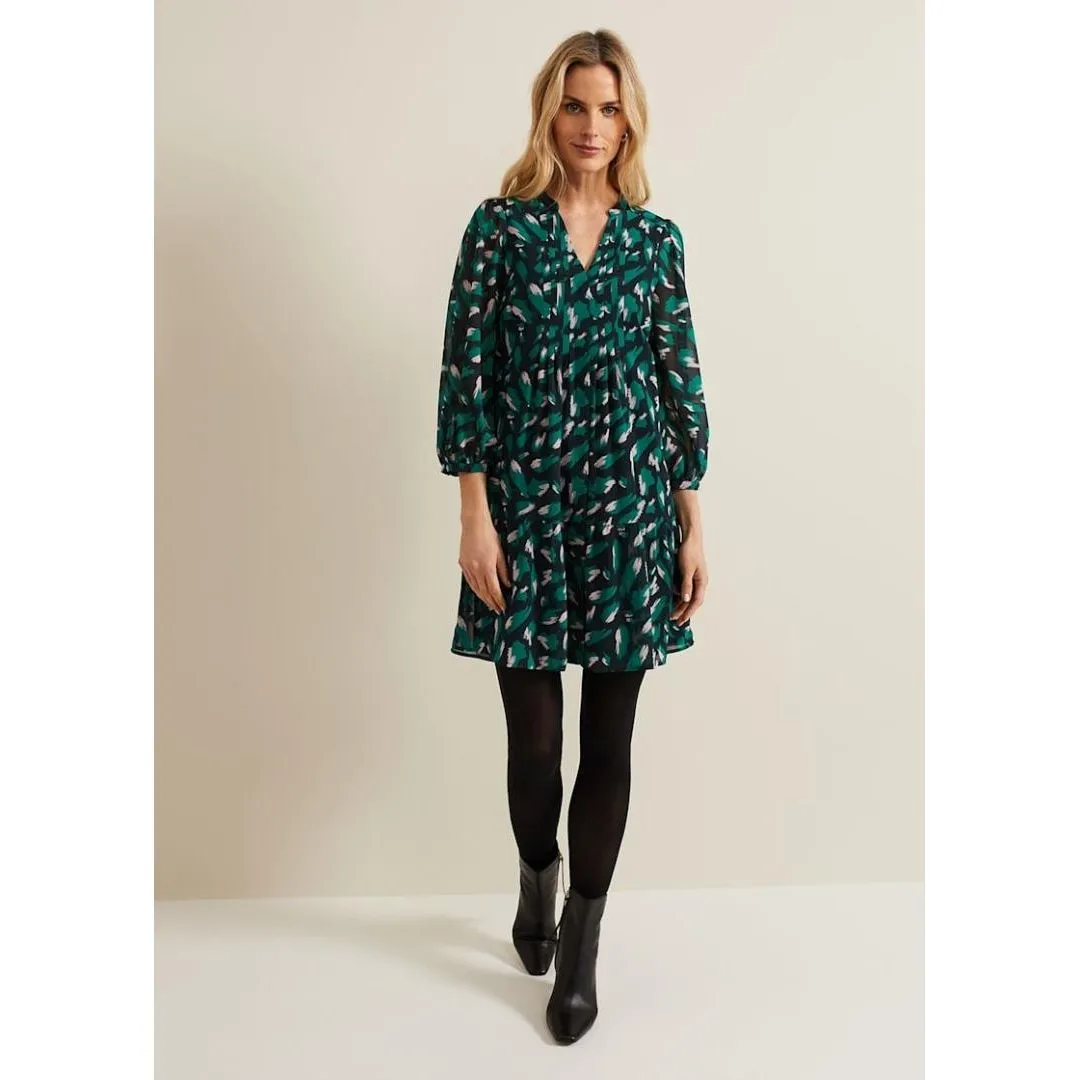 Phase Eight Abstract Penele Dress - Green Multi