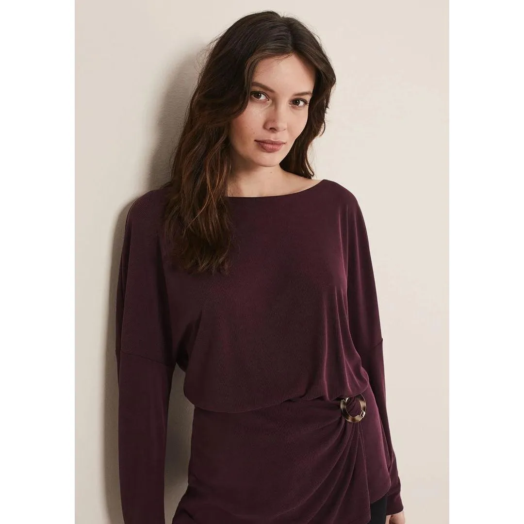 Phase Eight Lusinda Trim Detail Top - Aubergine