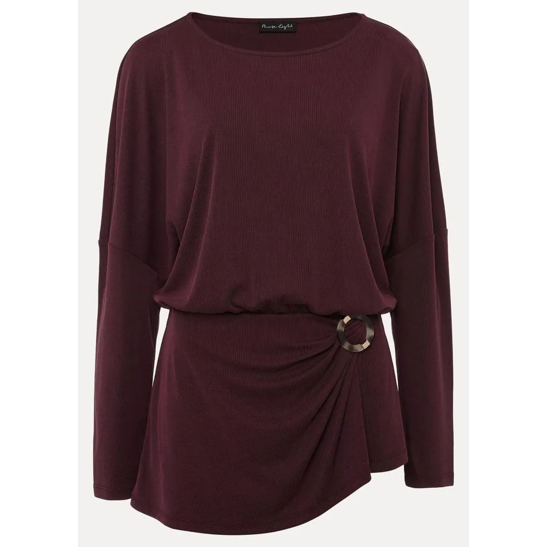 Phase Eight Lusinda Trim Detail Top - Aubergine