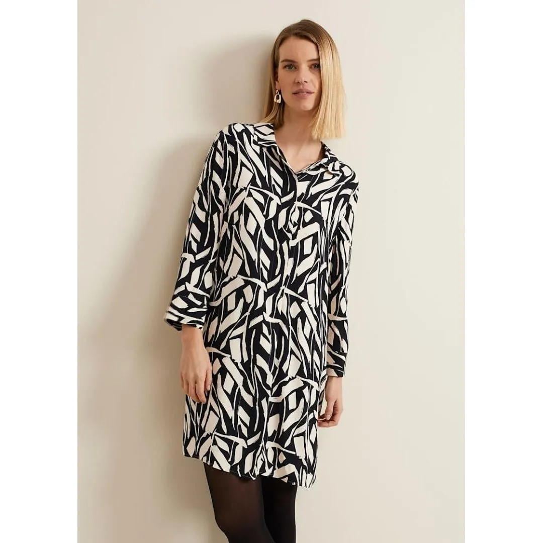 Phase Eight Ruby Geo Tunic Dress - Black Multi