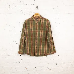 Plaid Check Flannel Shirt - Green - L