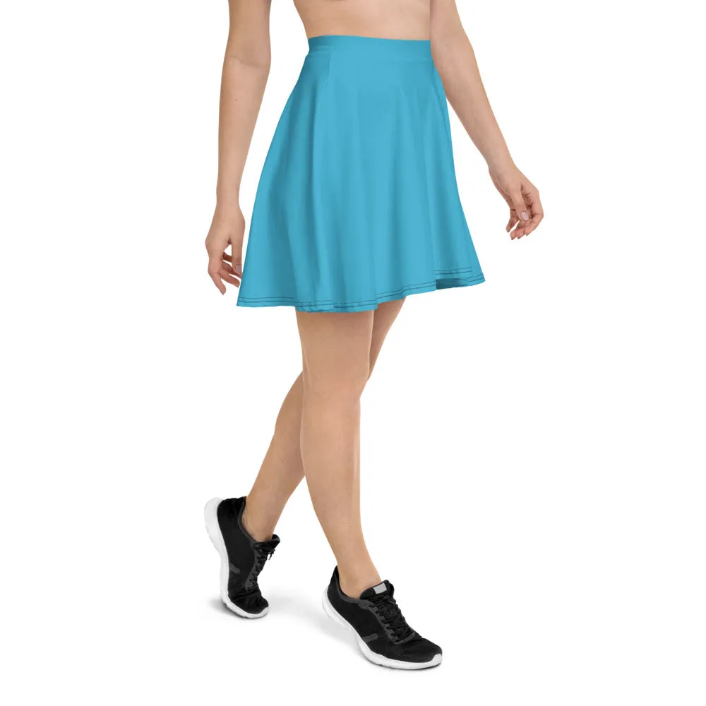 Plain Skater Skirt - Light Blue