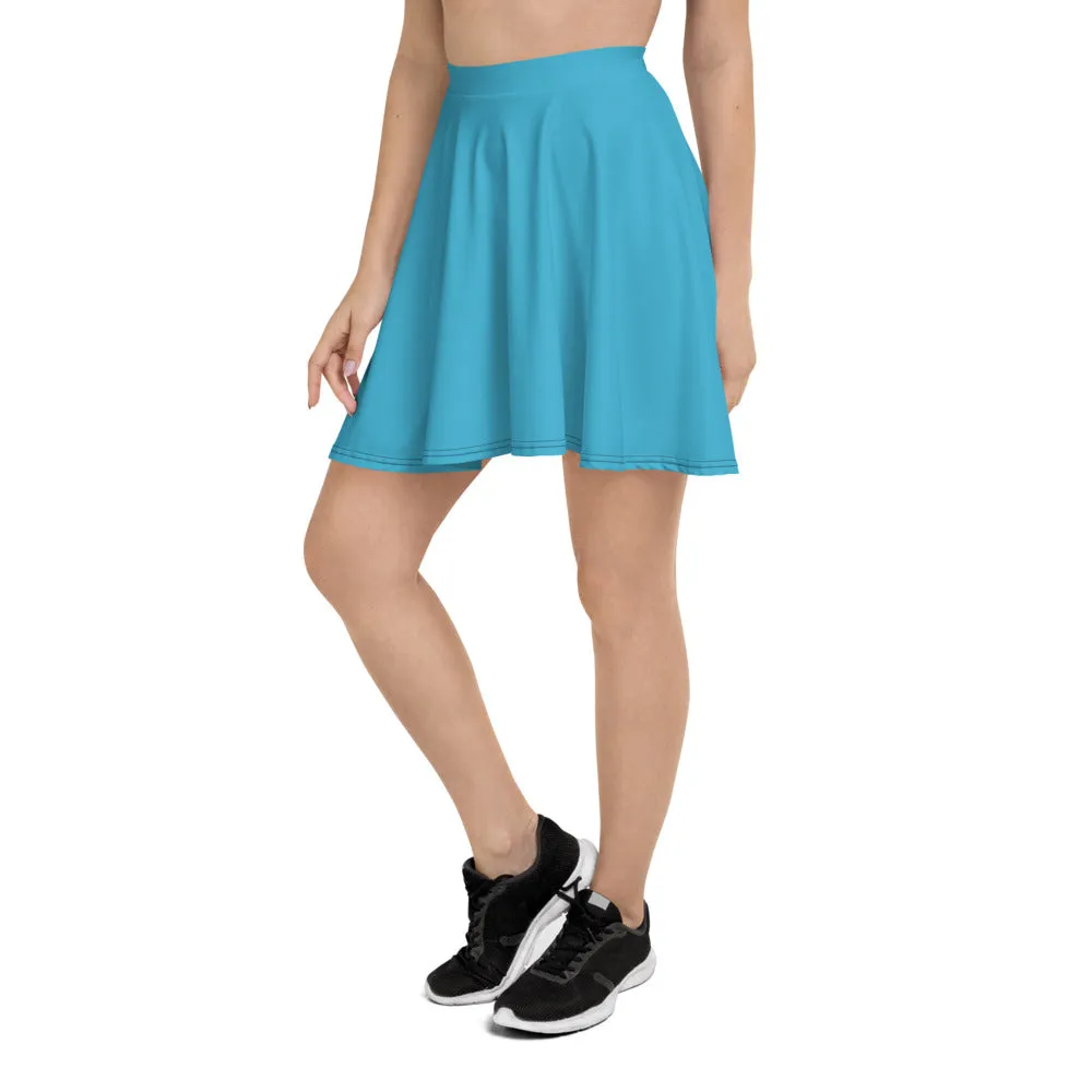 Plain Skater Skirt - Light Blue