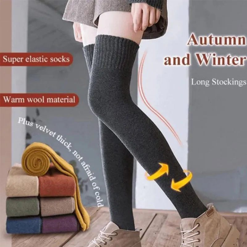Plush mid-high stockings