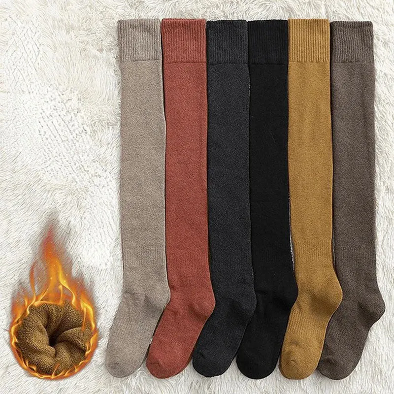 Plush mid-high stockings