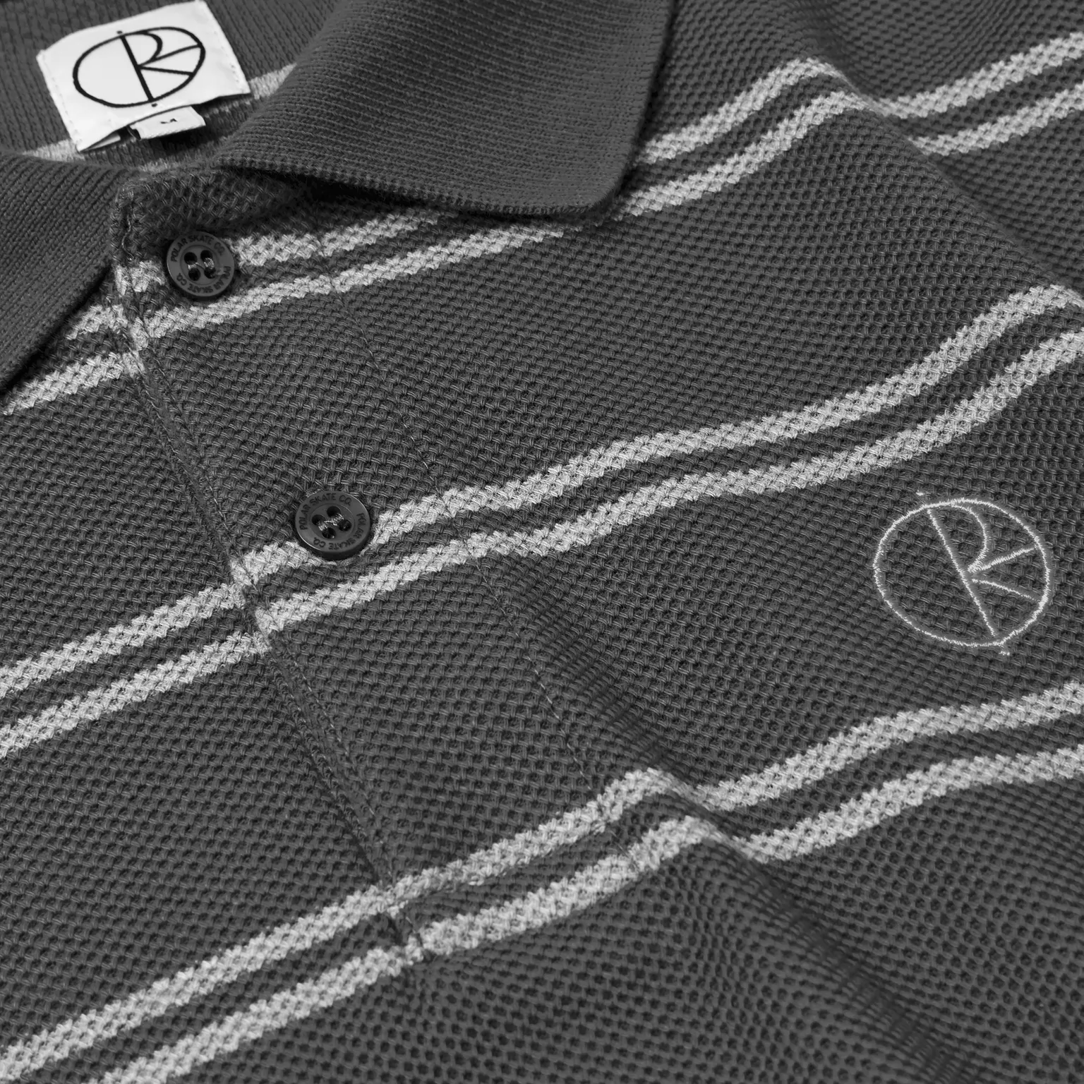 Polar Skate Co. Stripe Polo Longsleeve Shirt Graphite