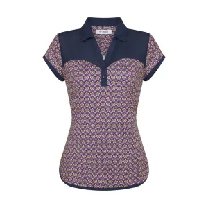 Polo de golf con estampado de pingüinos y mangas cortas