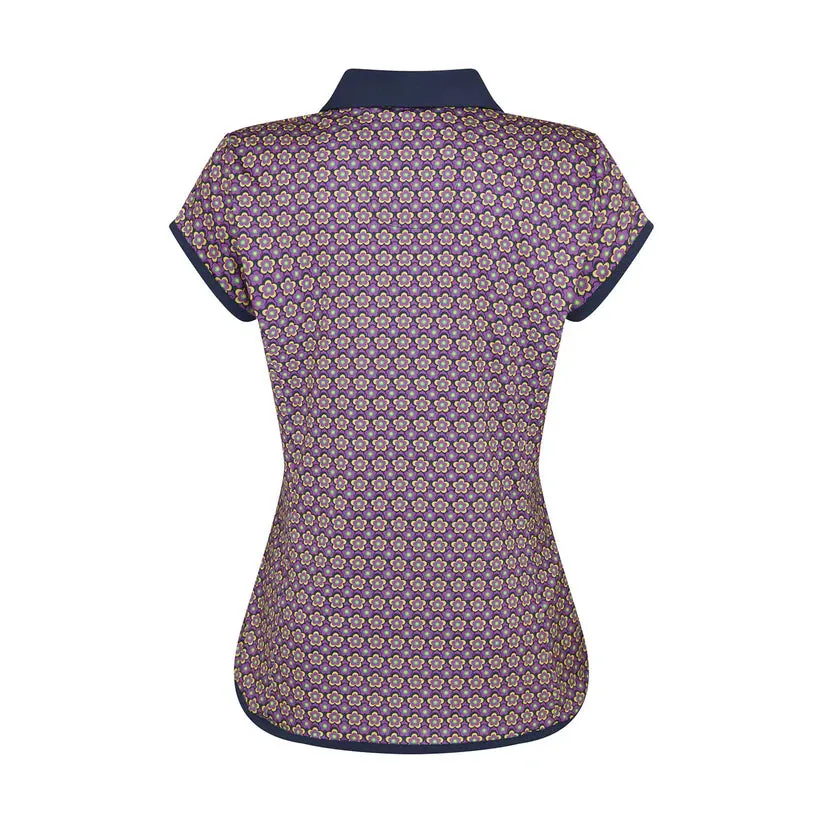 Polo de golf con estampado de pingüinos y mangas cortas