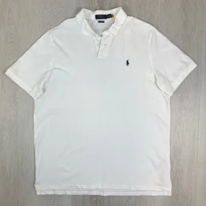 Polo Ralph Lauren Mens Short Sleeve White Polo Shirt Size XL