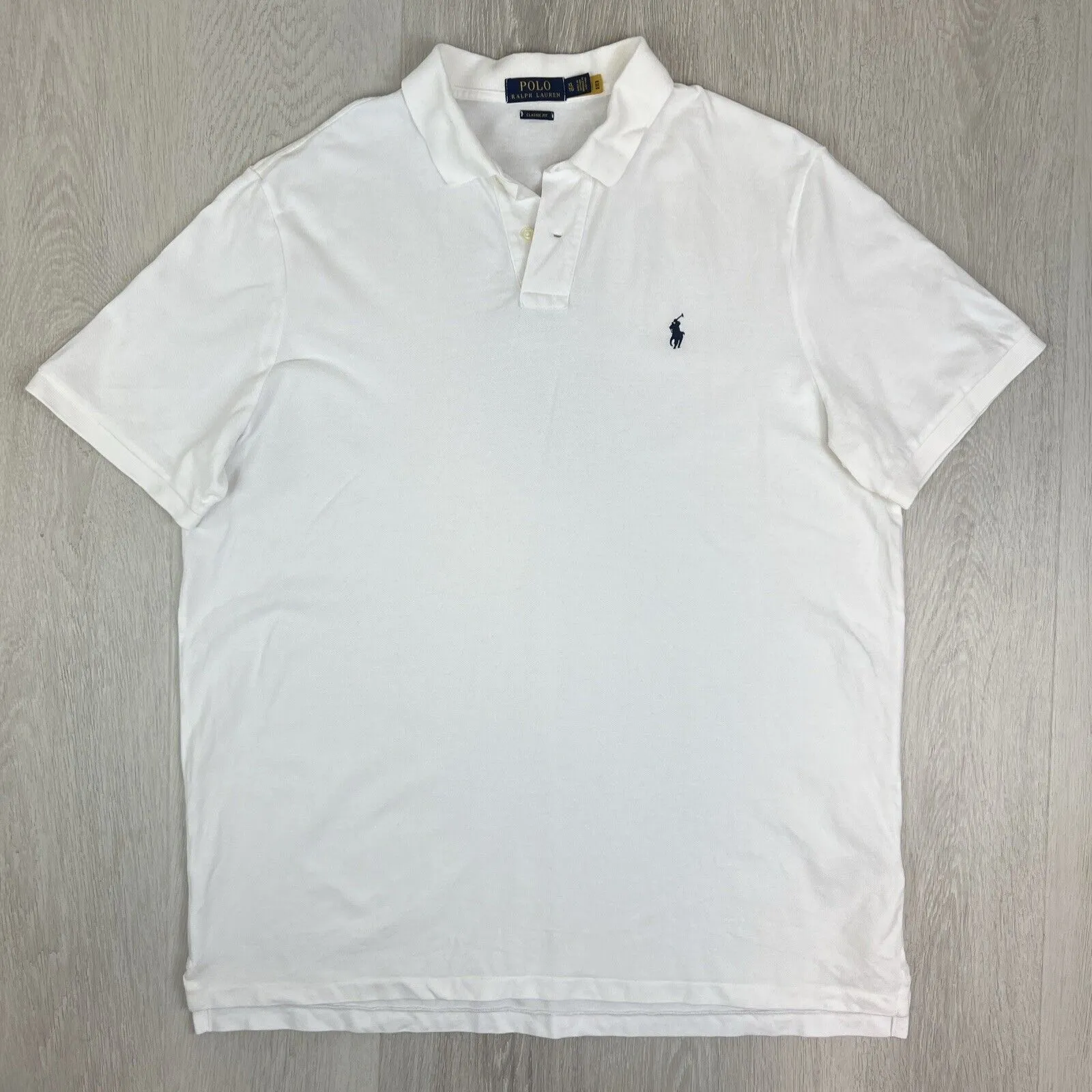 Polo Ralph Lauren Mens Short Sleeve White Polo Shirt Size XL
