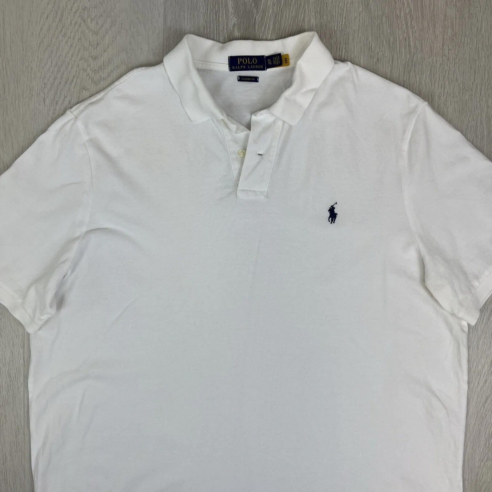 Polo Ralph Lauren Mens Short Sleeve White Polo Shirt Size XL
