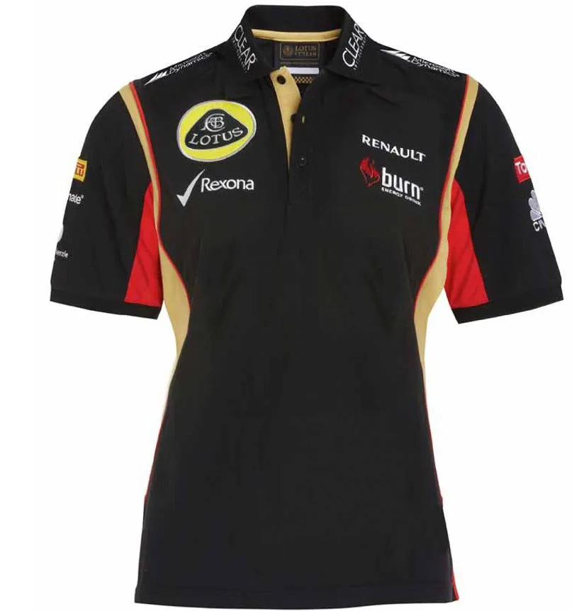 POLO SHIRT Ladies 3 Button Formula One 1 Lotus F1 Team Sponsor Burn NEW! S