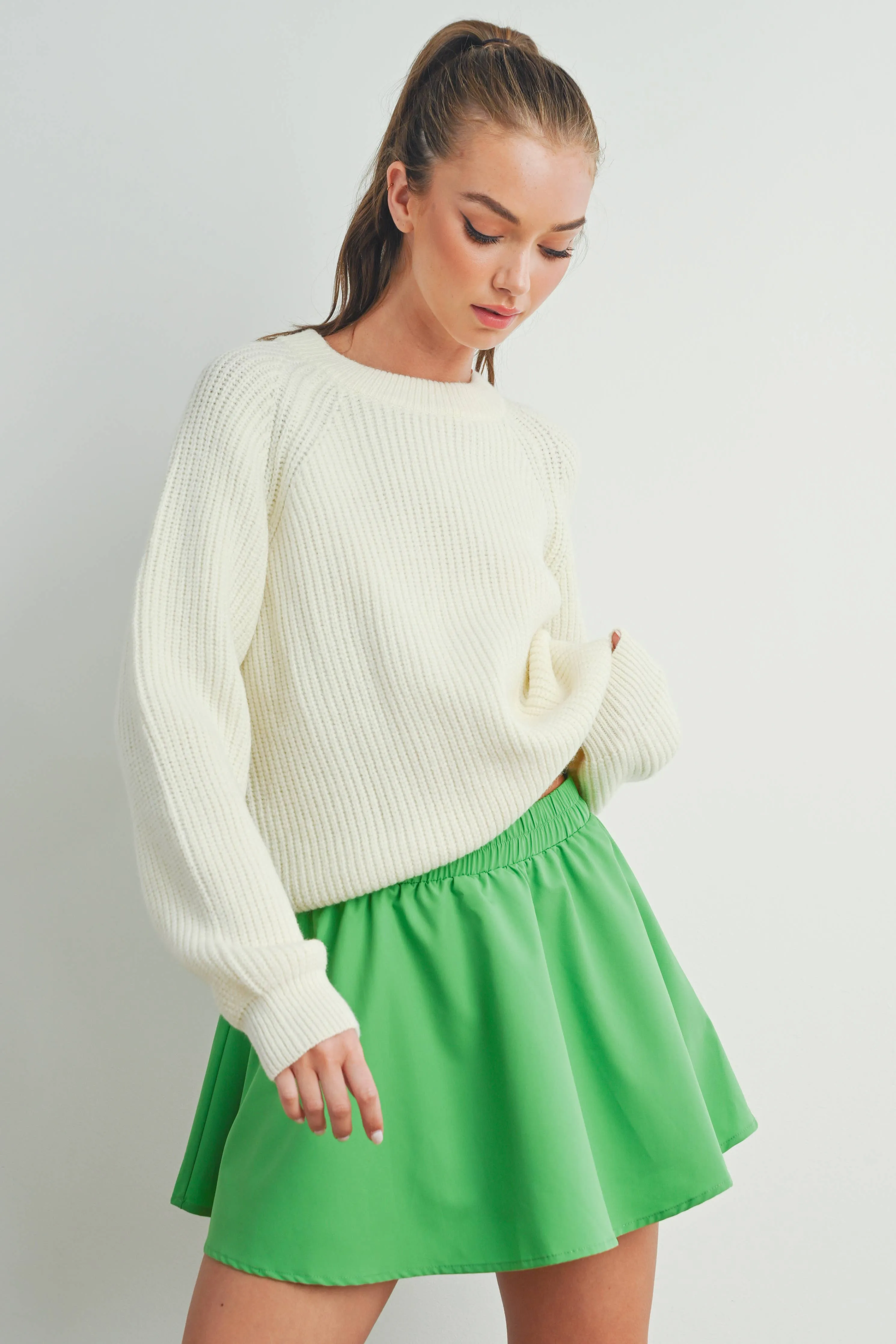 Poplin Waist Elastic Skater Skirts