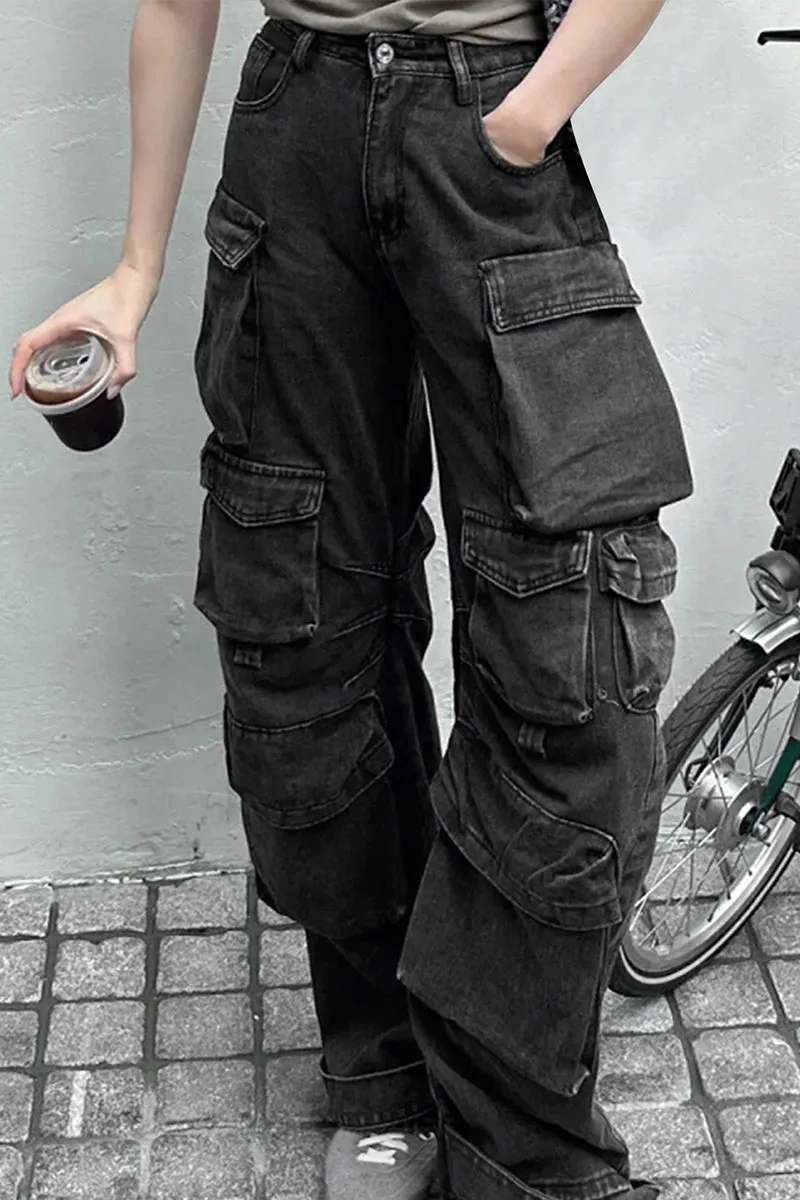 PT3096 Denim Cargo Jeans Pant