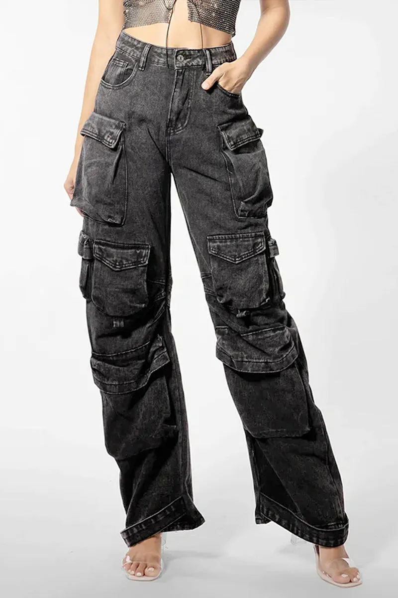 PT3096 Denim Cargo Jeans Pant