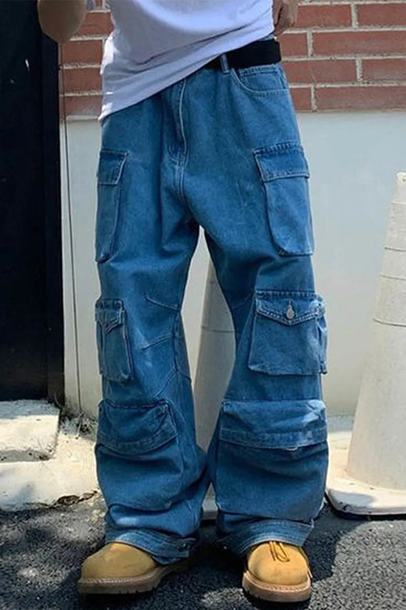 PT3096 Denim Cargo Jeans Pant