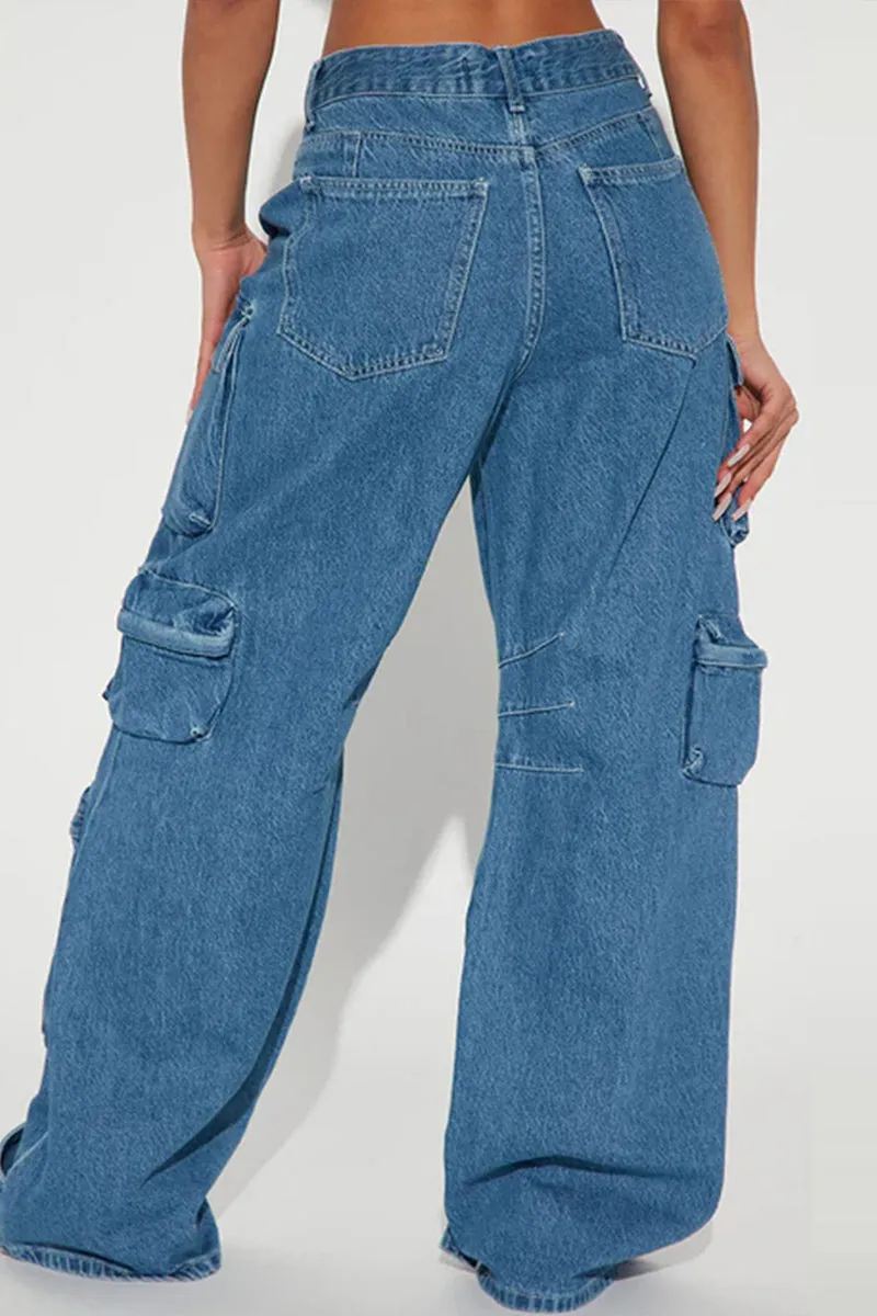 PT3096 Denim Cargo Jeans Pant
