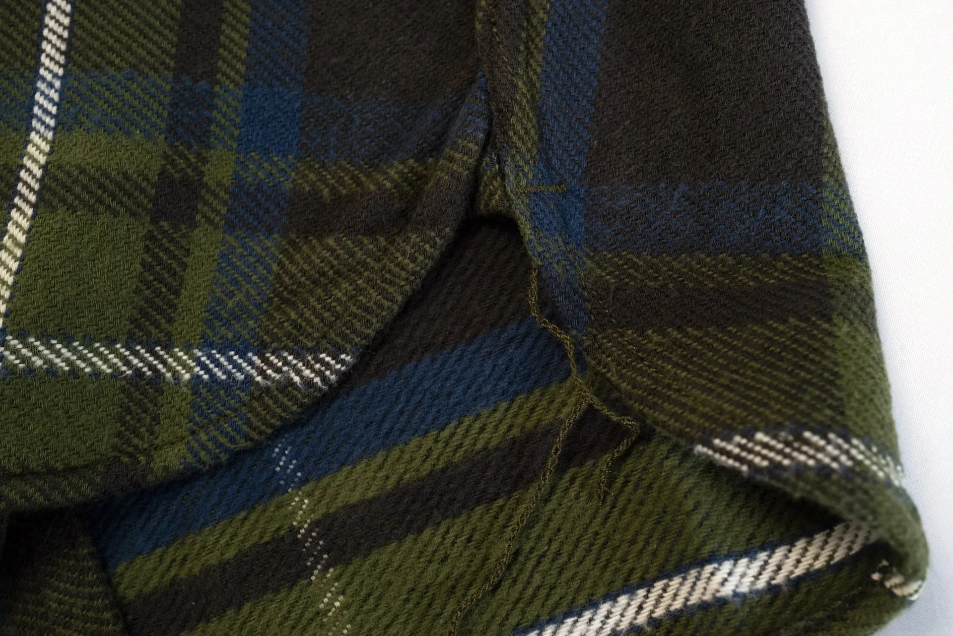 Pure Blue Japan 11oz Raised Flannel Early Workshirt (Olive)