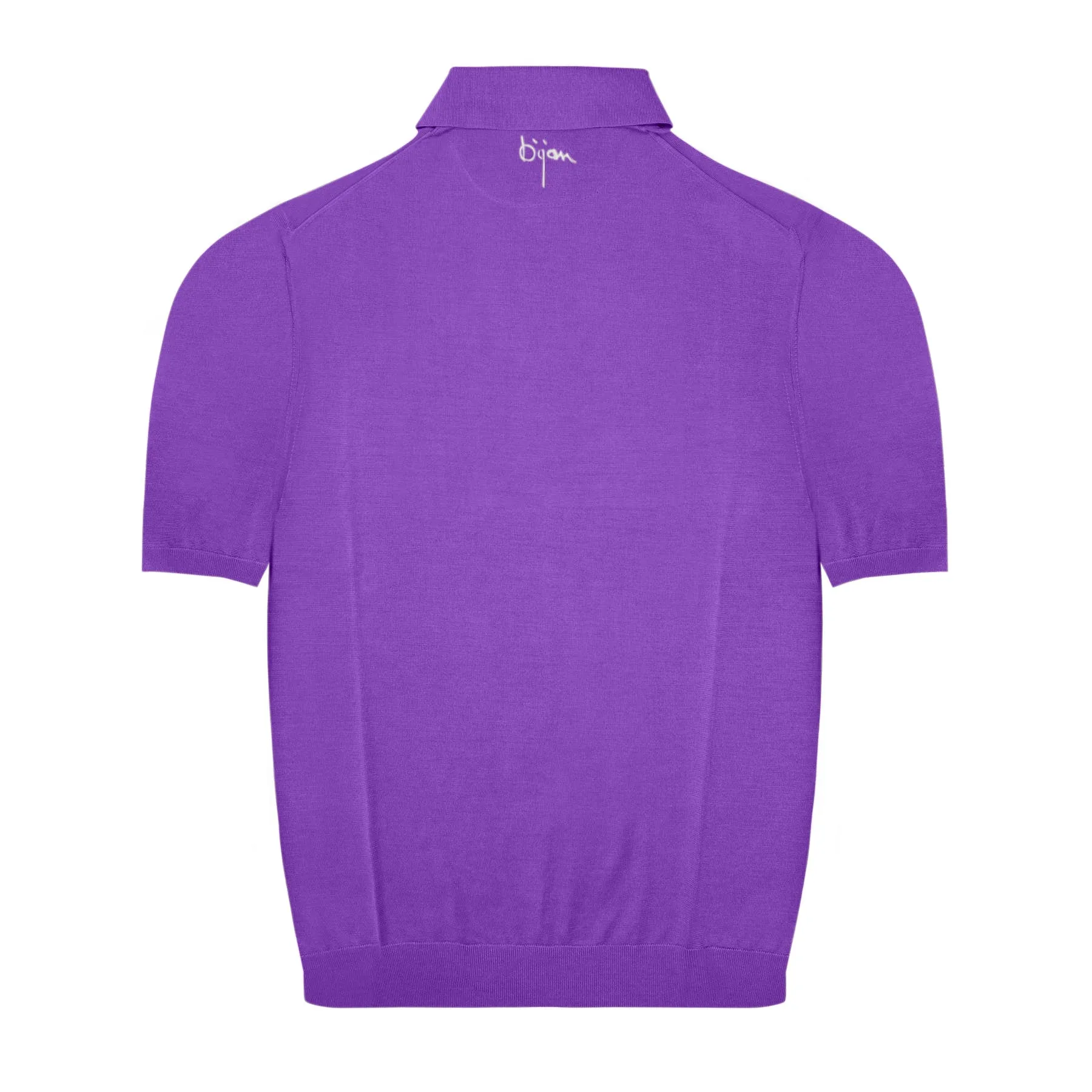 Purple Short Sleeve Pure Silk Polo Shirt
