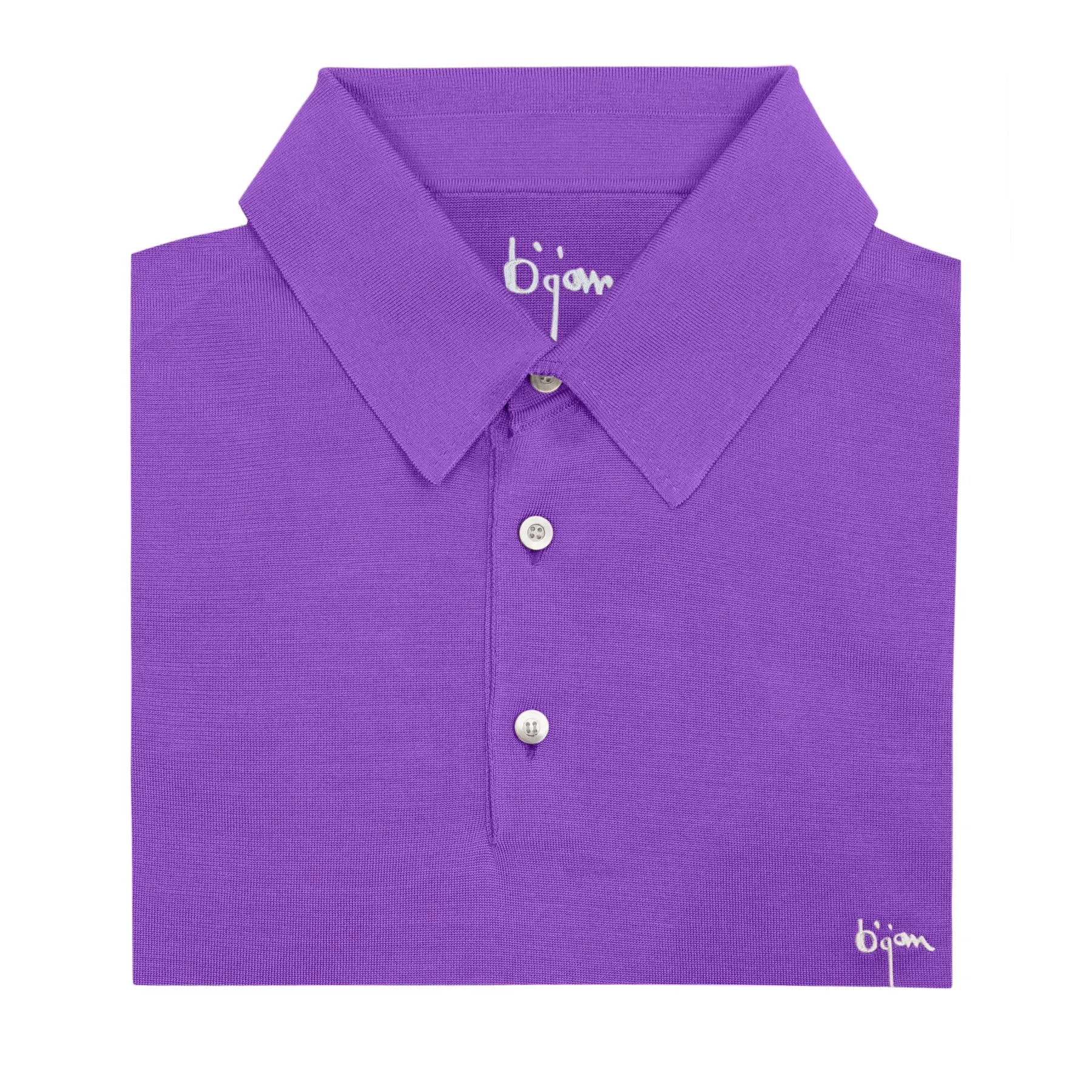 Purple Short Sleeve Pure Silk Polo Shirt