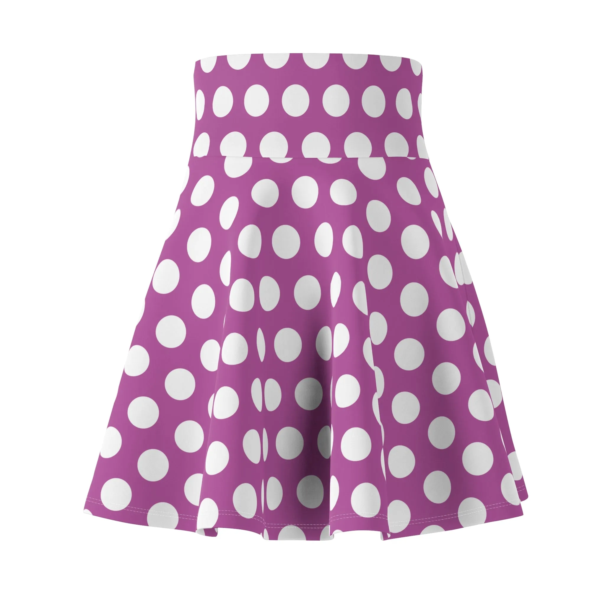 Purple White Polka Dot Womens Easter Skater Skirt - Saiko Studio