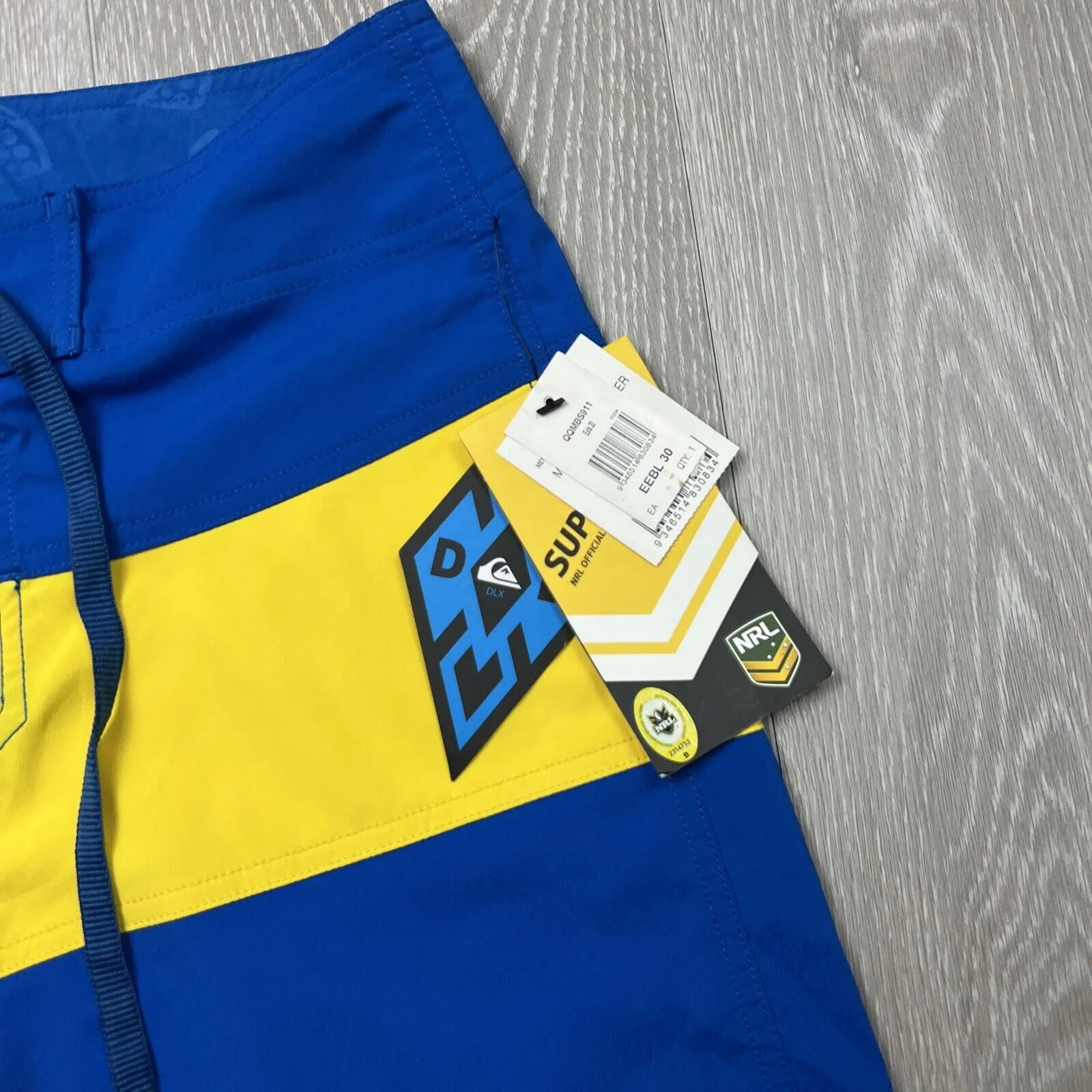 Quiksilver Mens Parramatta Eels Board Shorts Size 30 (New with grubby mark)