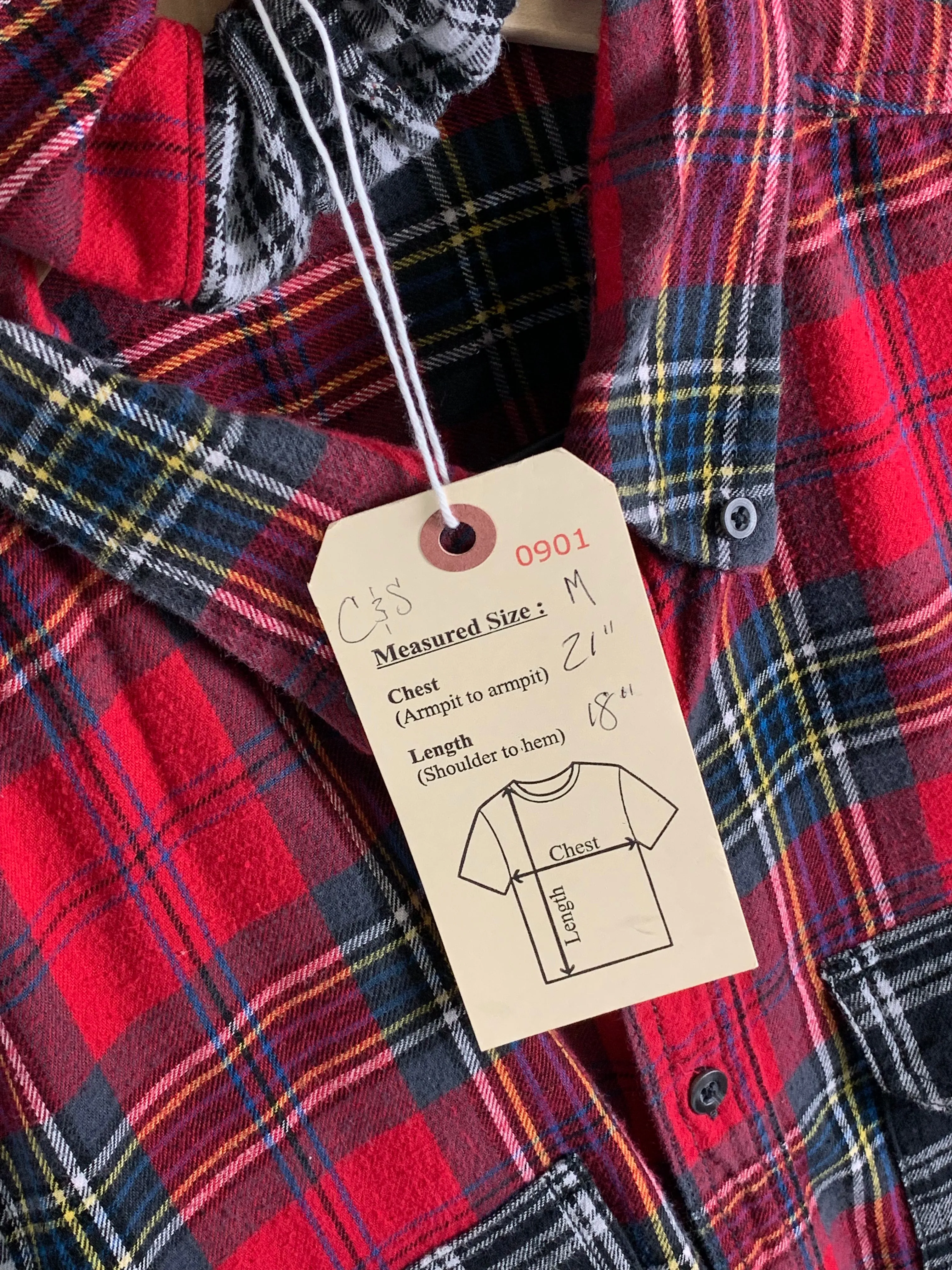 "1 of 1" Plaid Patchwork Crop Top Set (M)