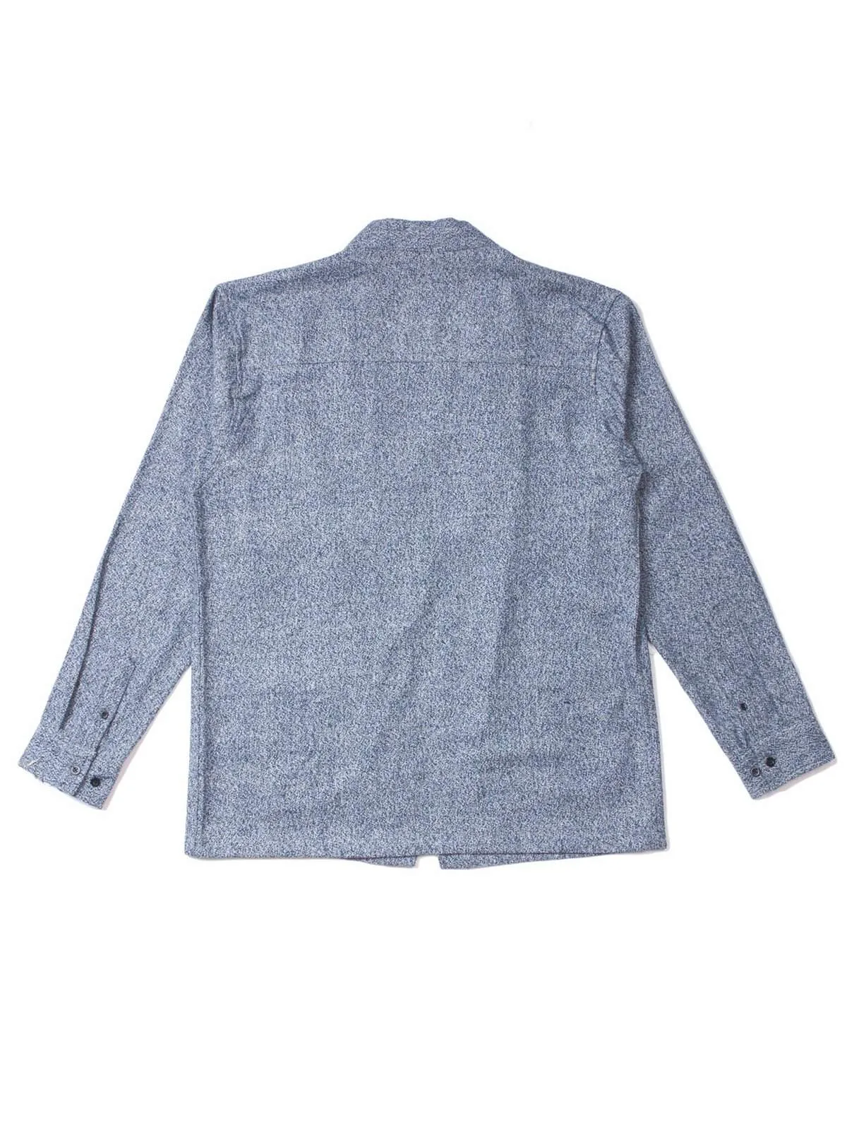 Qutn Throw On Cobalt Salt and Pepper Flannel