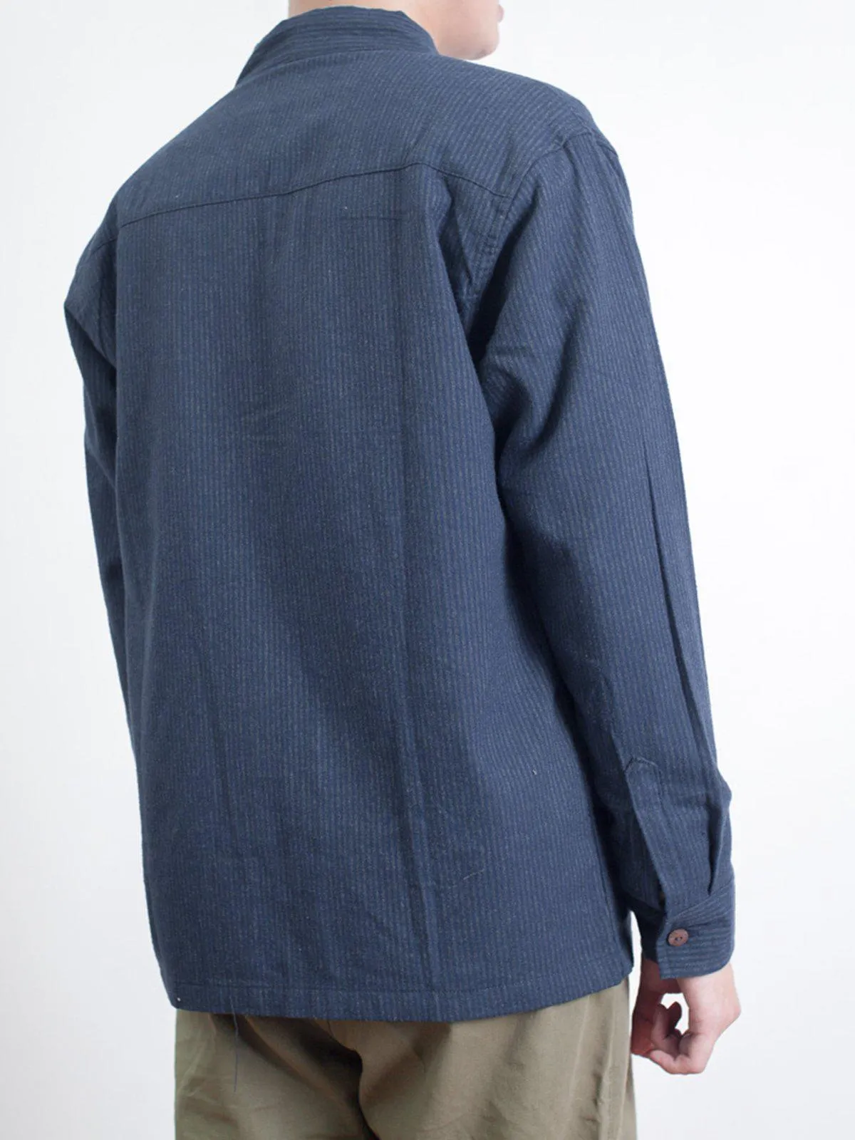 Qutn Throw On IV Navy Stripe Flannel