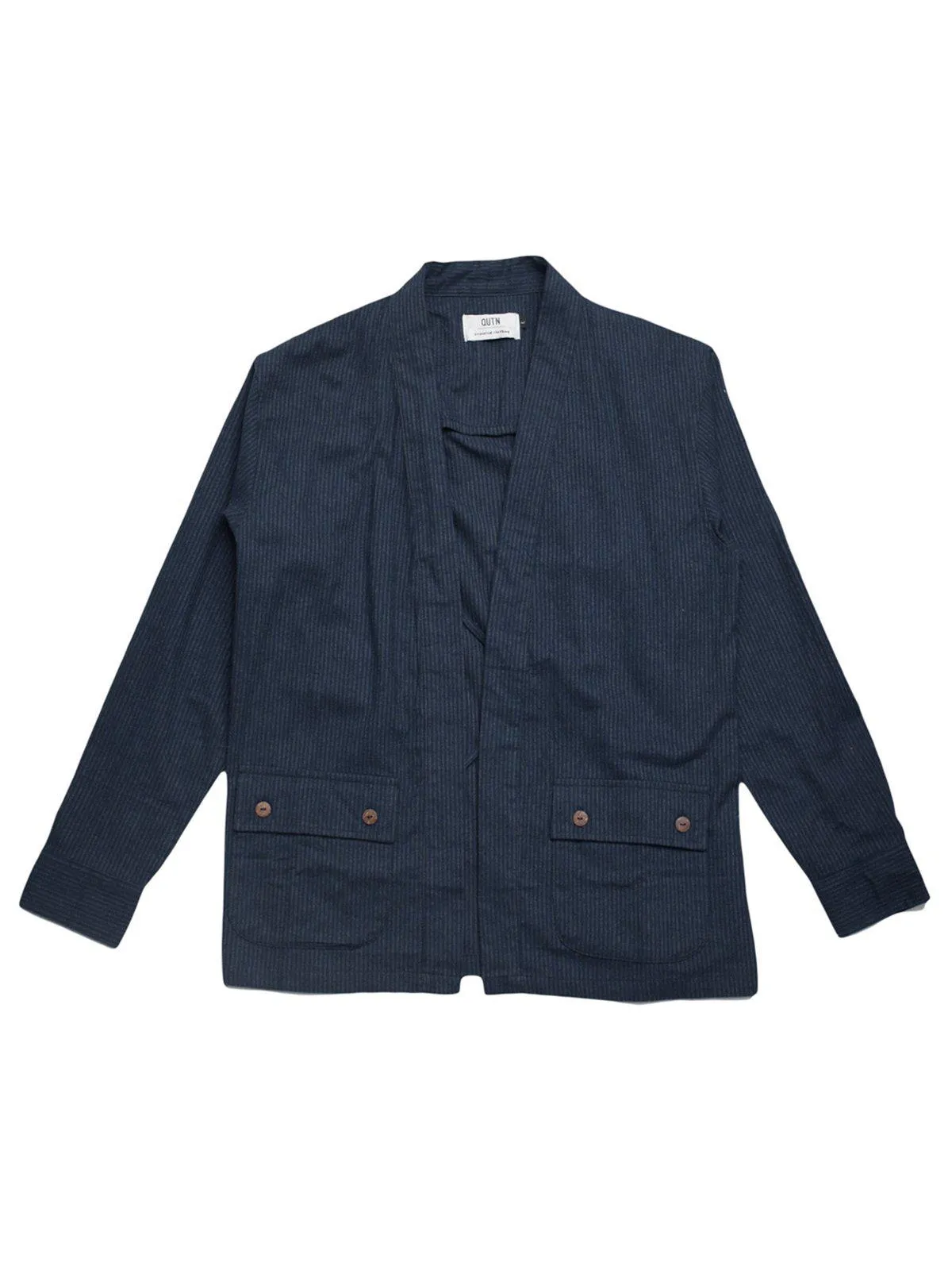 Qutn Throw On IV Navy Stripe Flannel