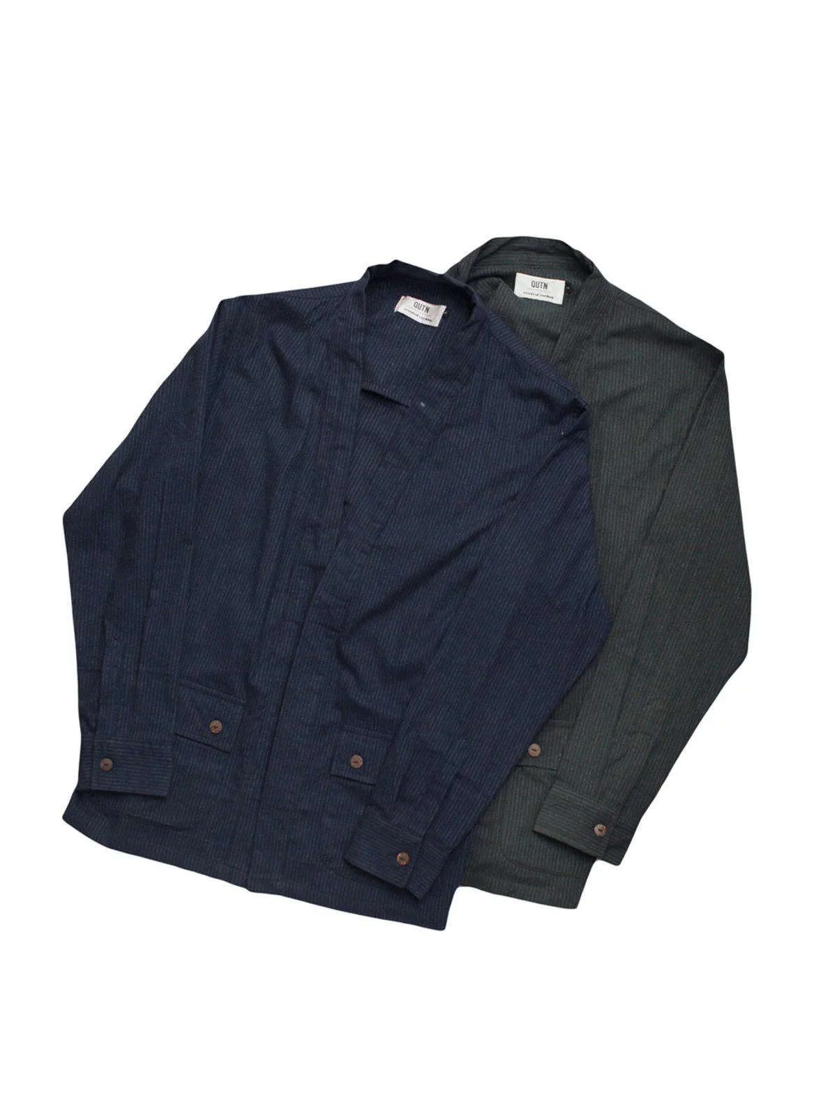 Qutn Throw On IV Navy Stripe Flannel