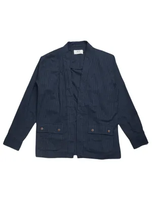 Qutn Throw On IV Navy Stripe Flannel
