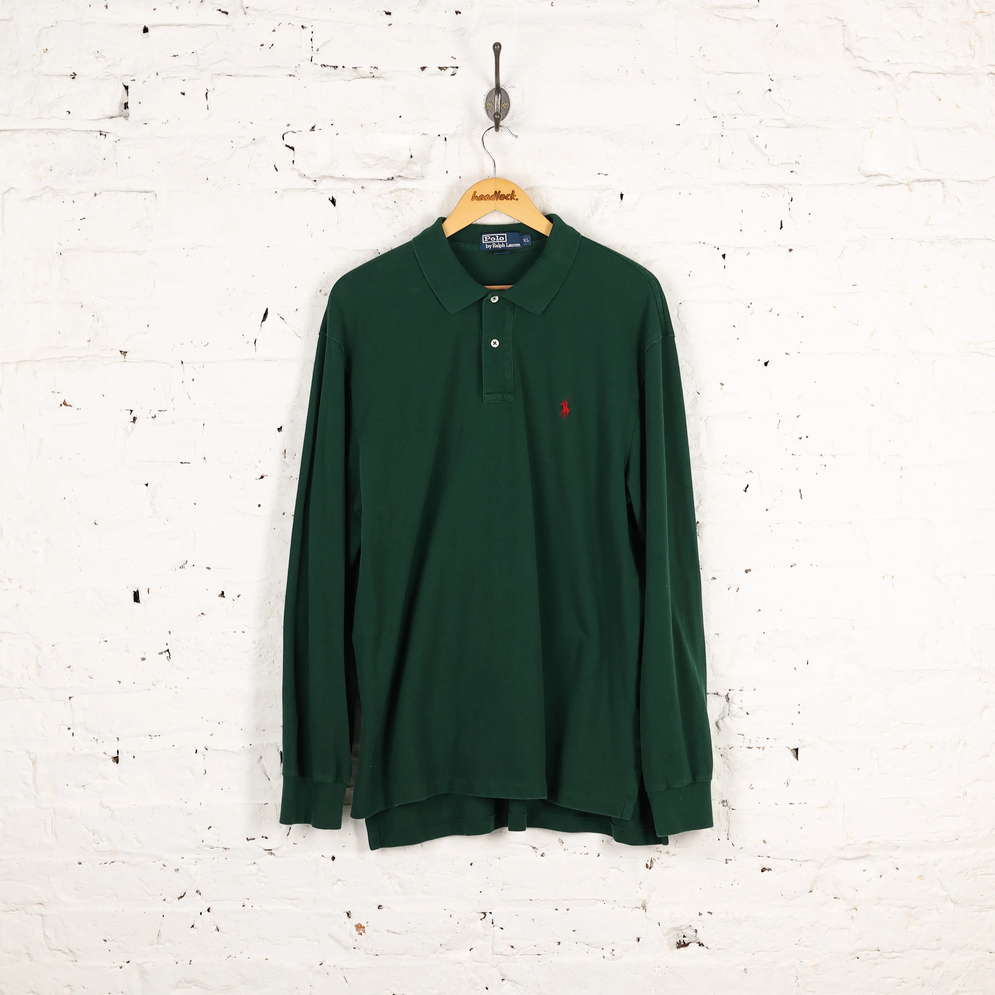 Ralph Lauren Long Sleeve Polo Shirt - Green - XL