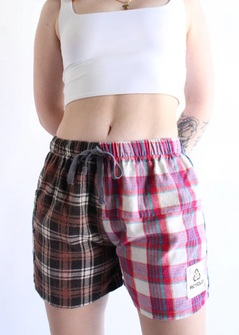 RCYCLD Eco Flannel Pieced Shorts