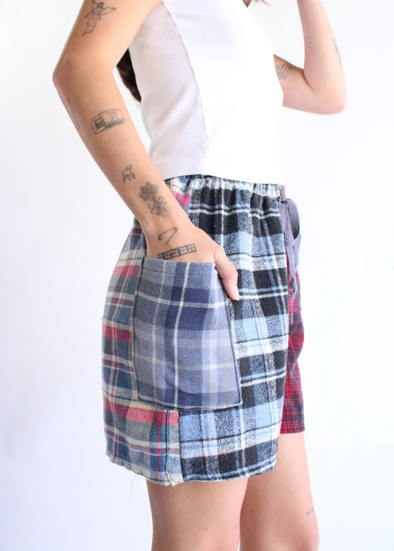 RCYCLD Eco Flannel Pieced Shorts