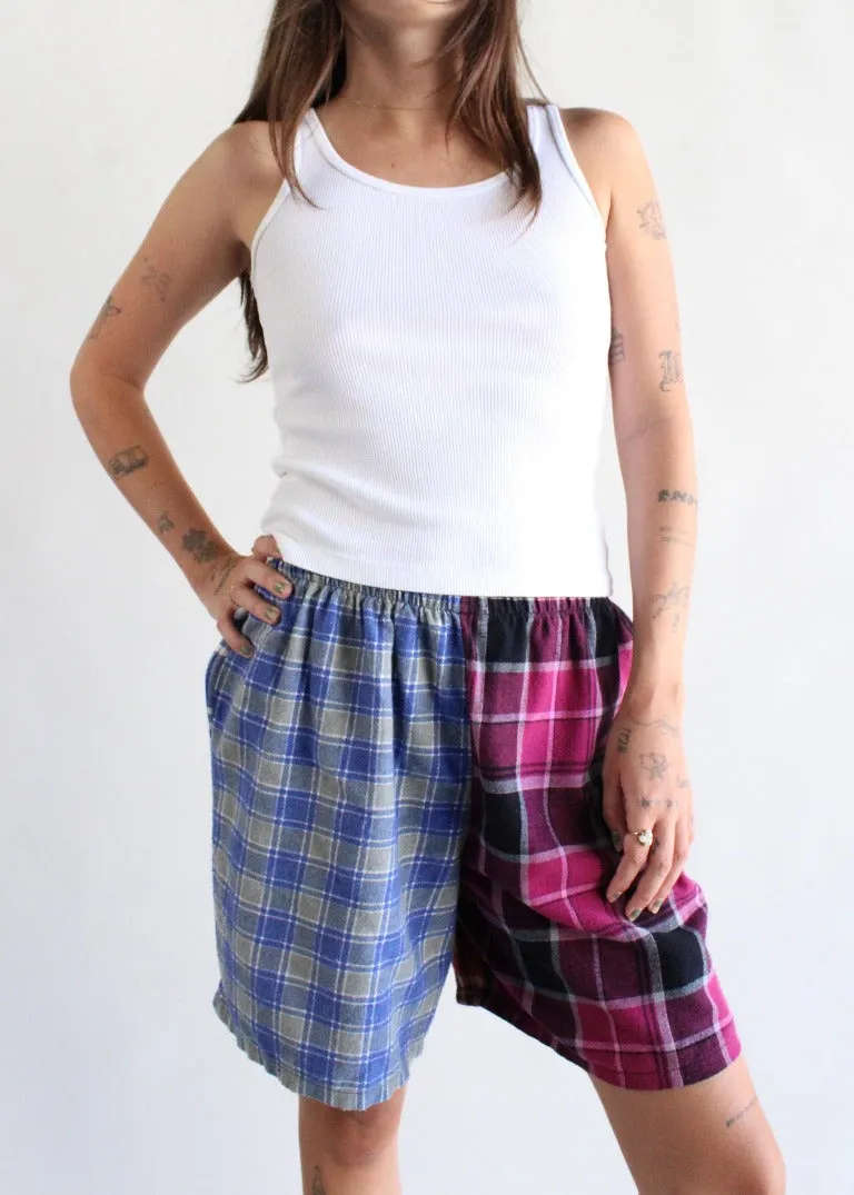 RCYCLD Flannel Pieced Shorts